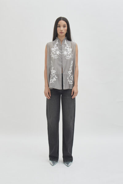 Savoy sleeveless top smoke - Free Size