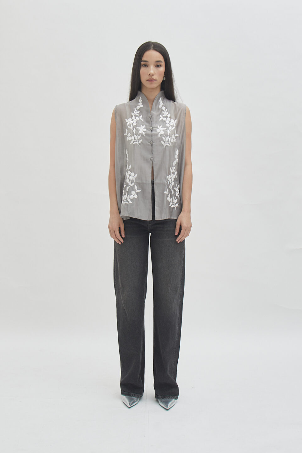 Savoy sleeveless top smoke