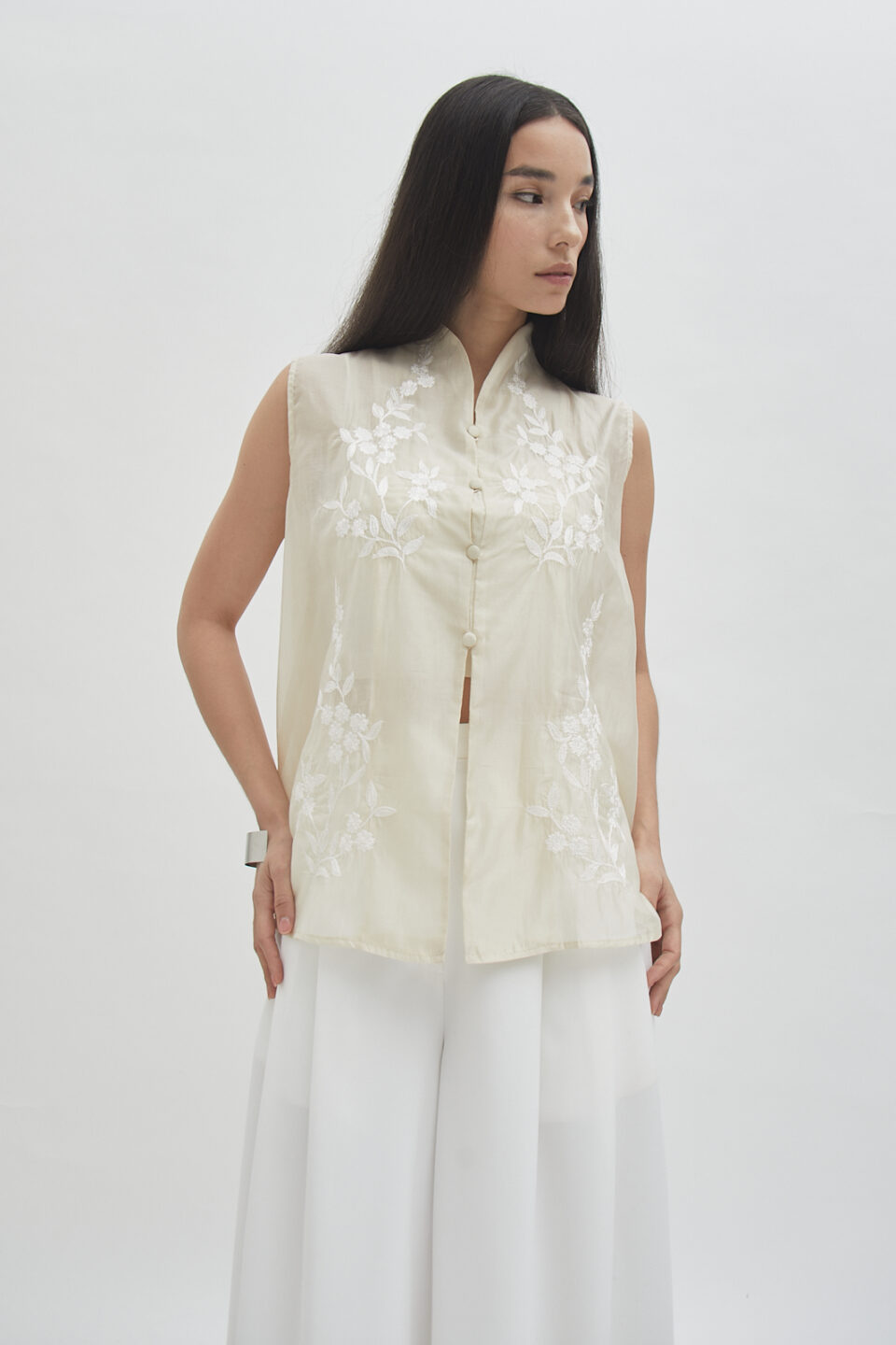Savoy sleeveless top butter - Image 6