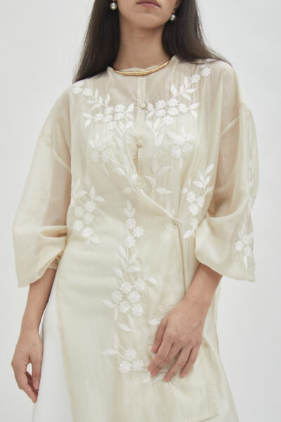 Savoy embroidered shirt in butter