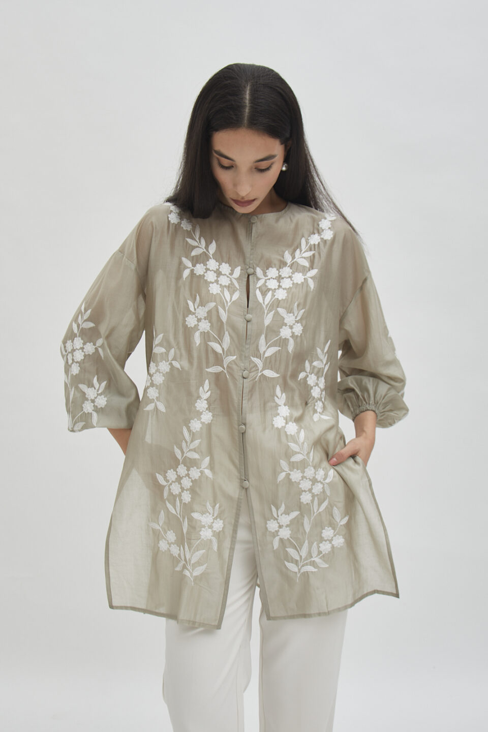 Savoy embroidered shirt in dusk - Image 8