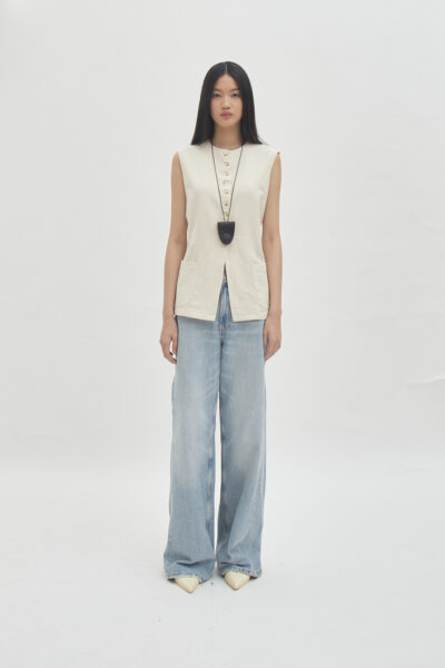 Mia Vest Linen Butter