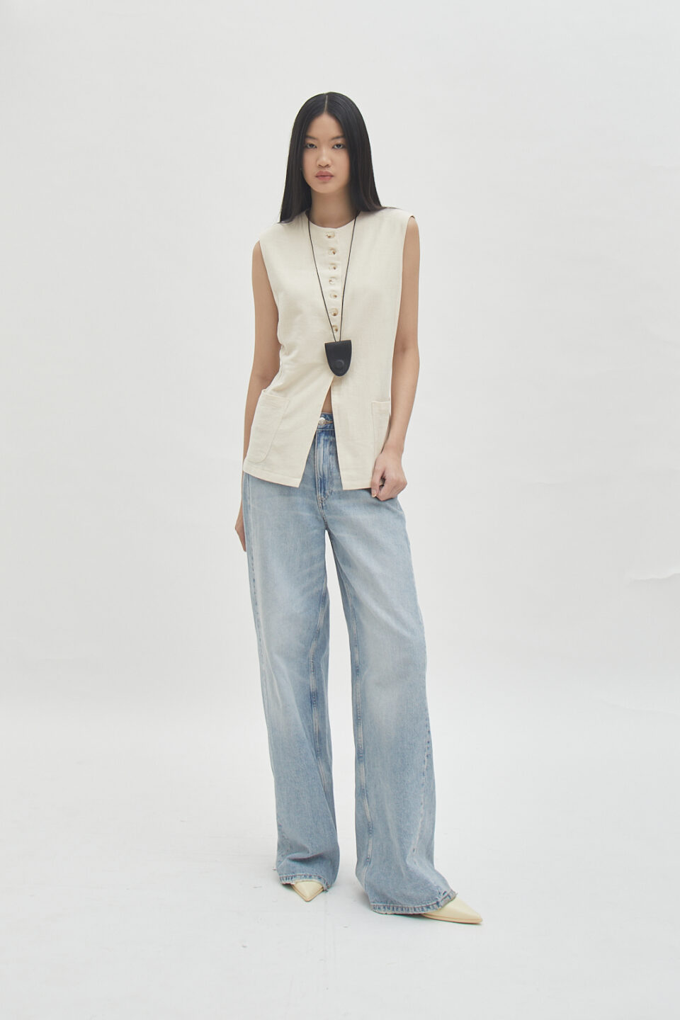Mia Vest Linen Butter - Image 2