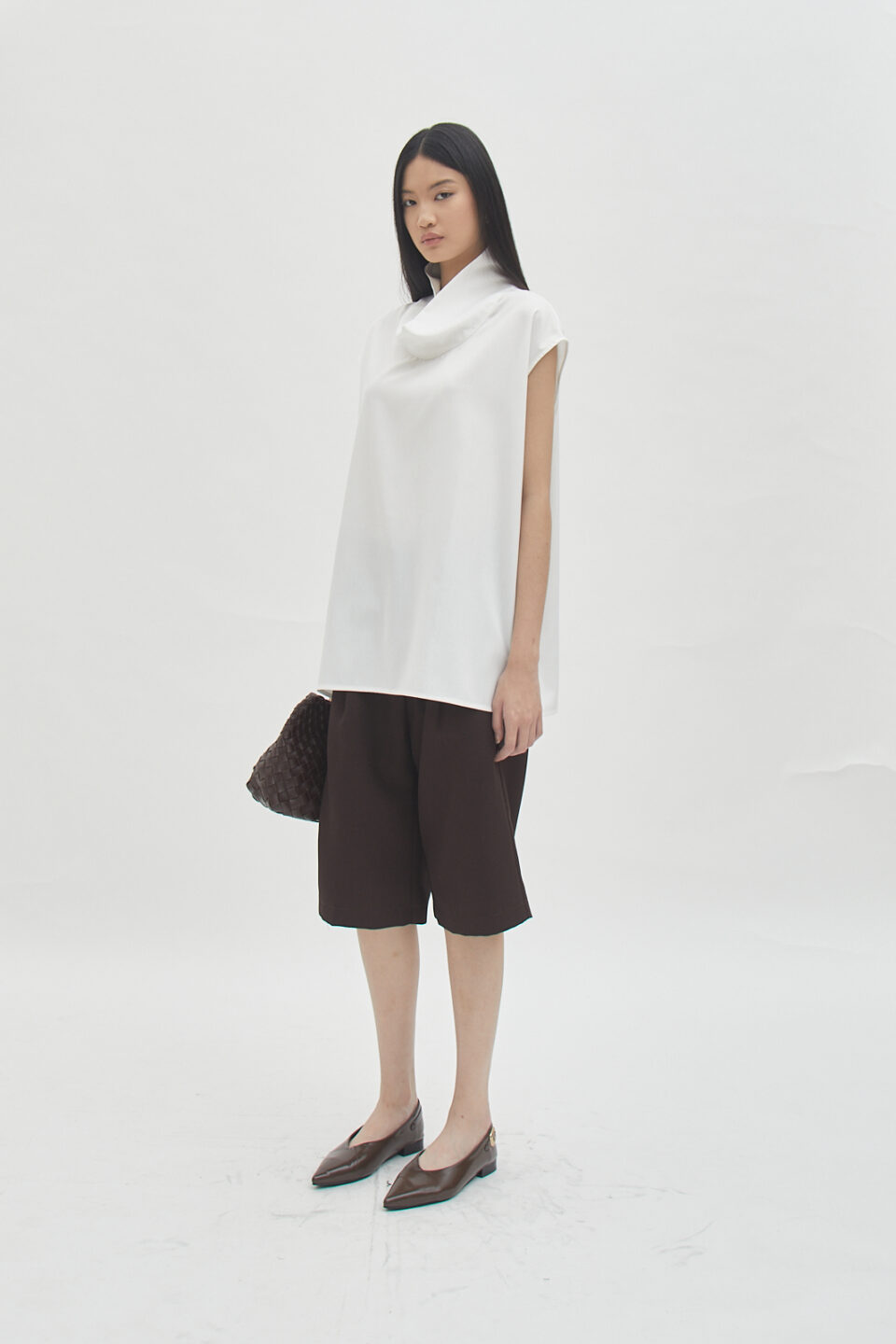 Fold Collar Top White - Image 3
