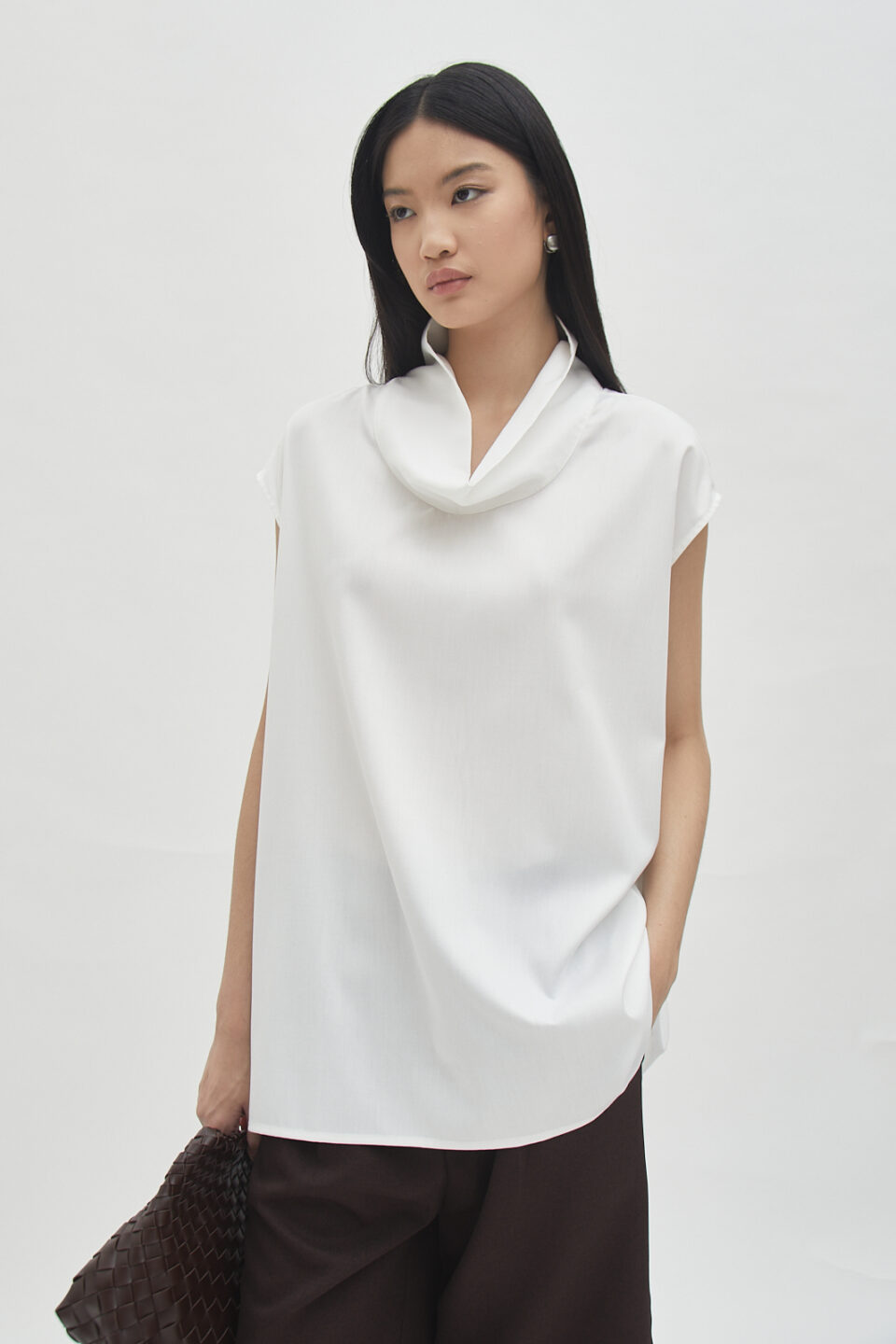 Fold Collar Top White - Image 6