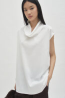 Fold Collar Top White