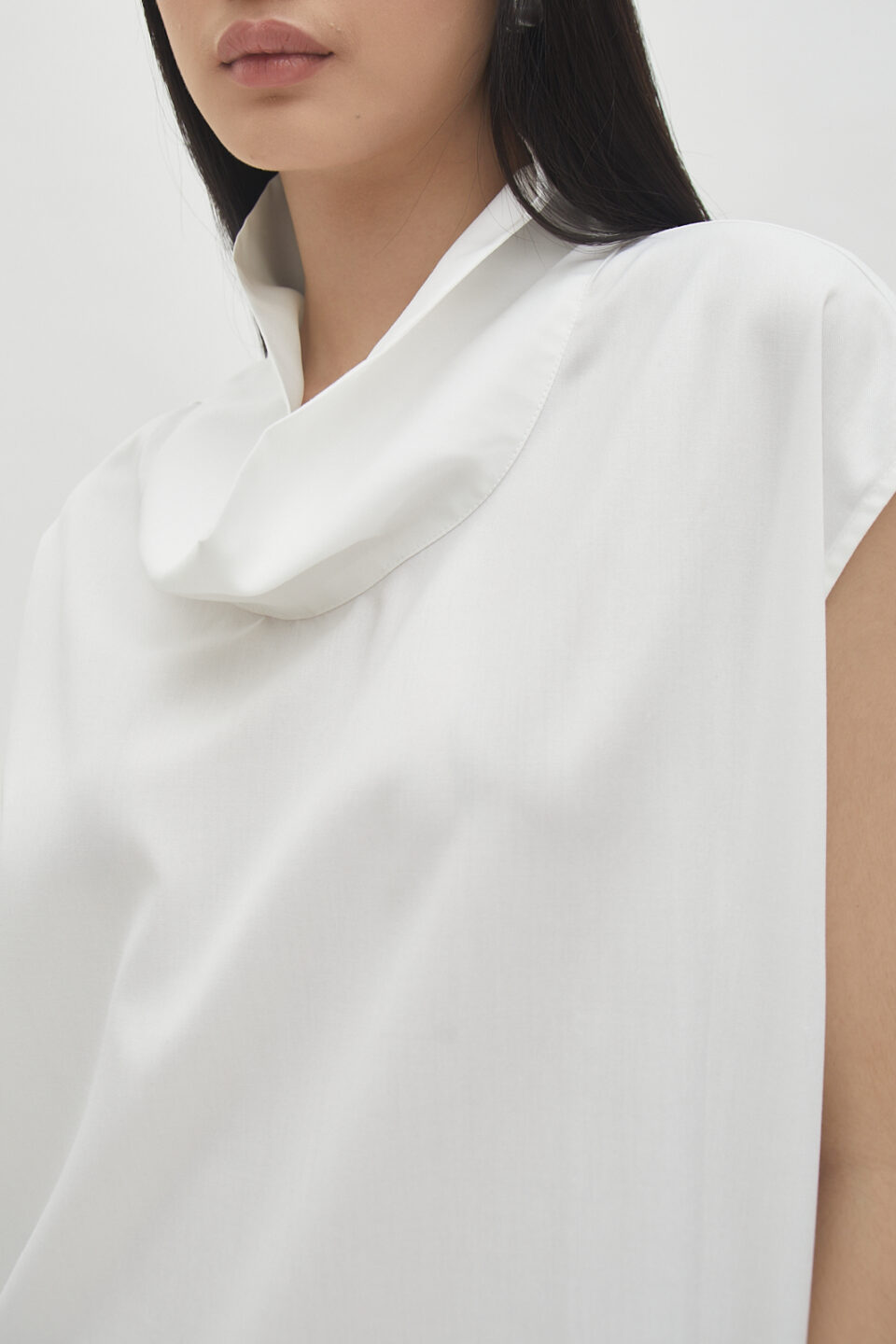 Fold Collar Top White - Image 5