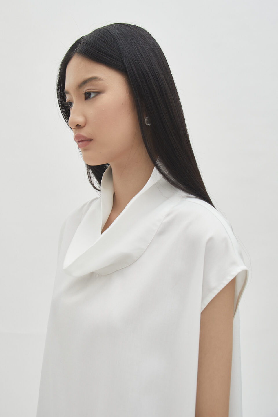 Fold Collar Top White - Image 7