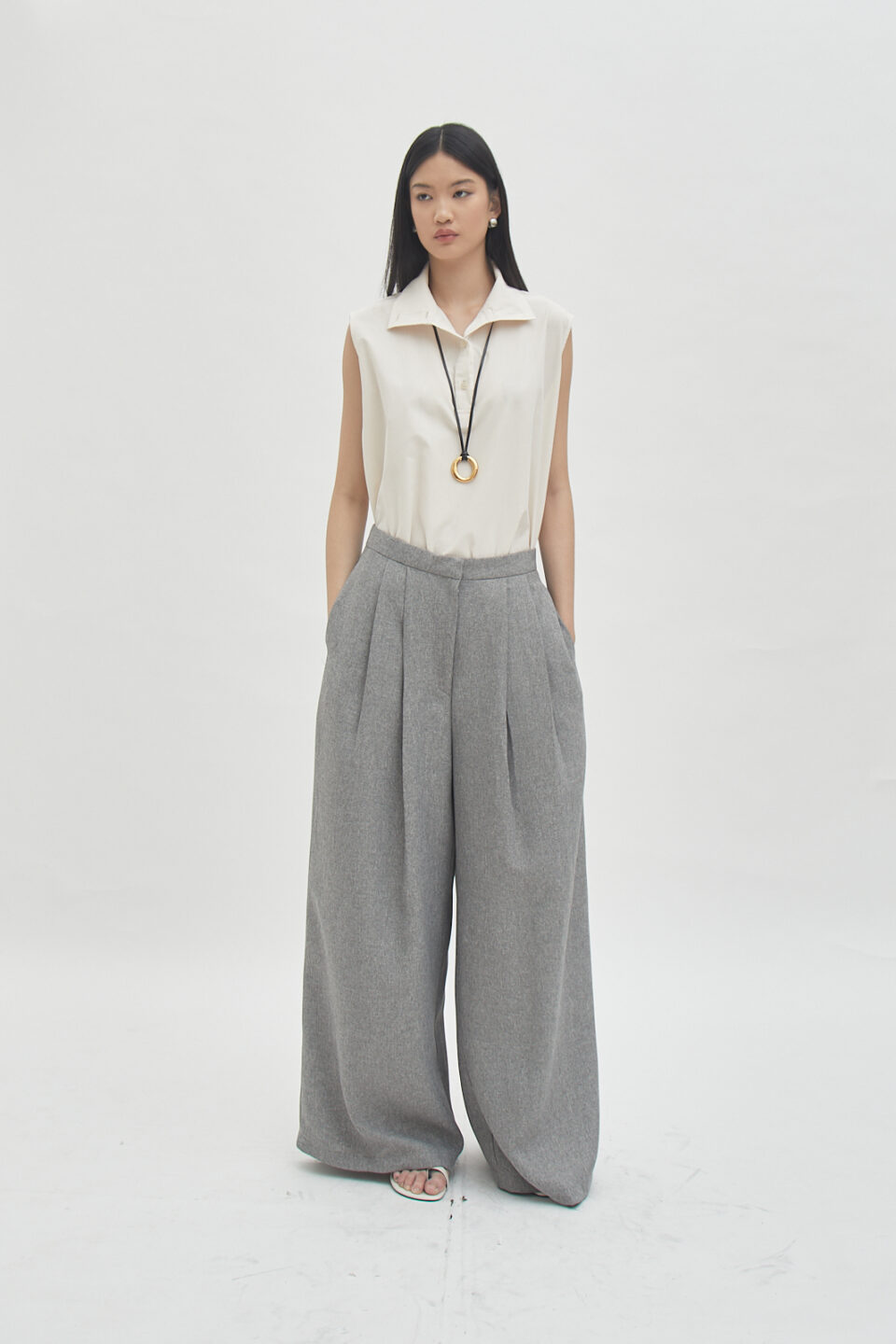 Roman Tweed Pants in Mist - Image 4