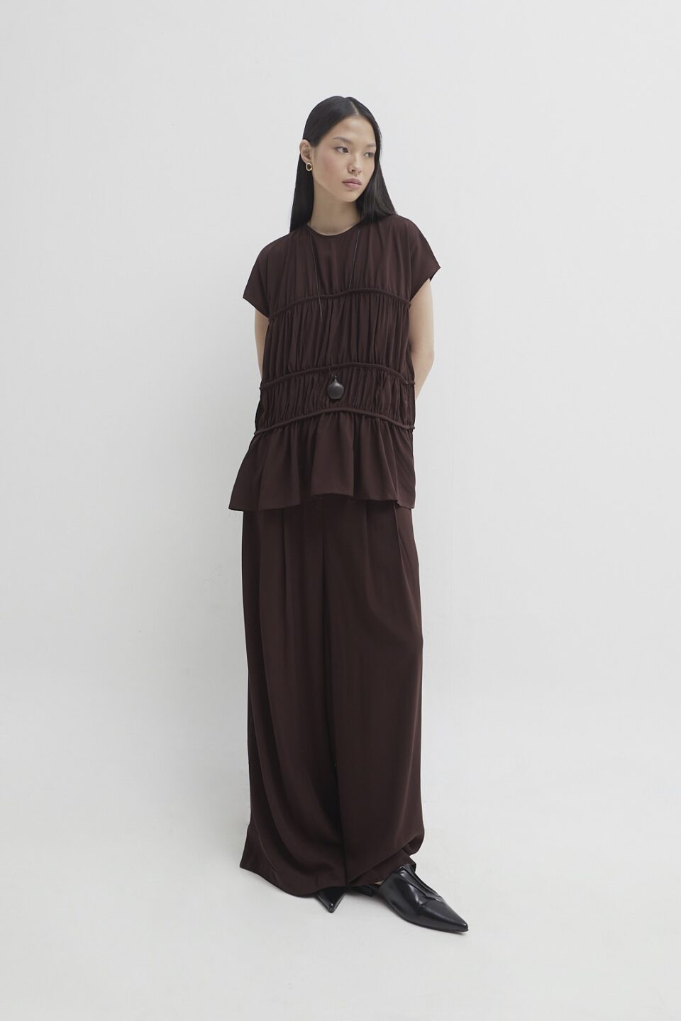 Roma ruched top oxide brown - Image 3