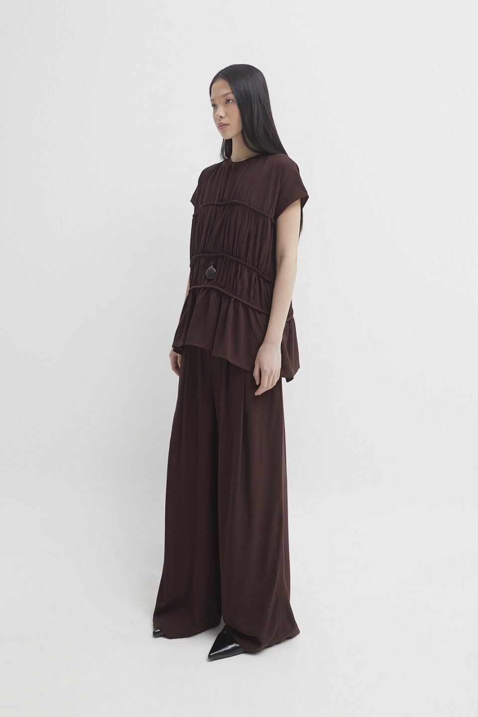 Roma ruched top oxide brown - Image 4