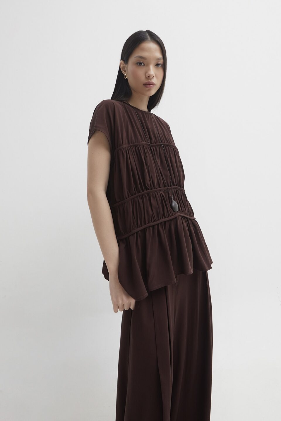 Roma ruched top oxide brown - Image 6