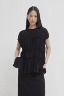 Roma ruched top black