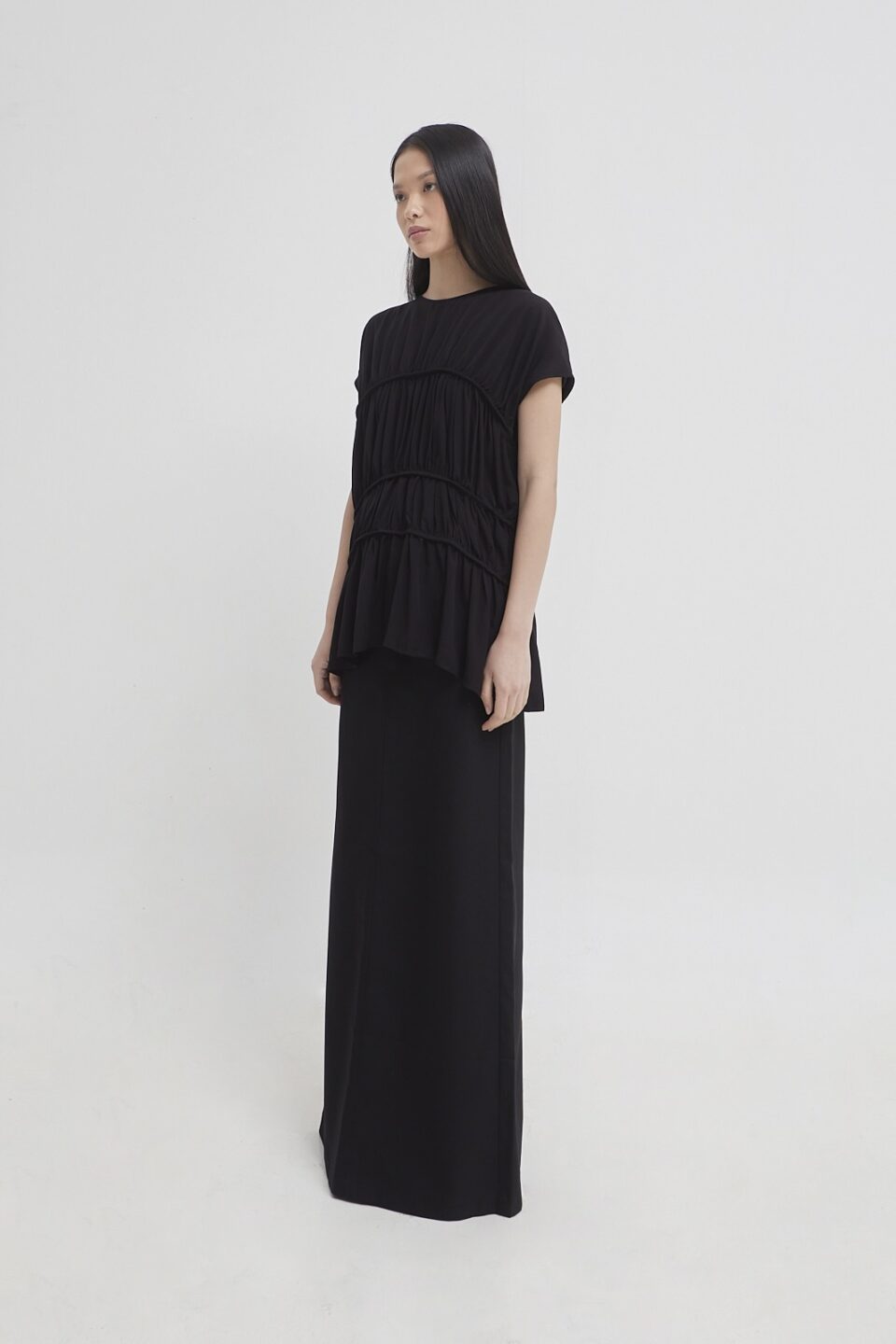Roma ruched top black - Image 5