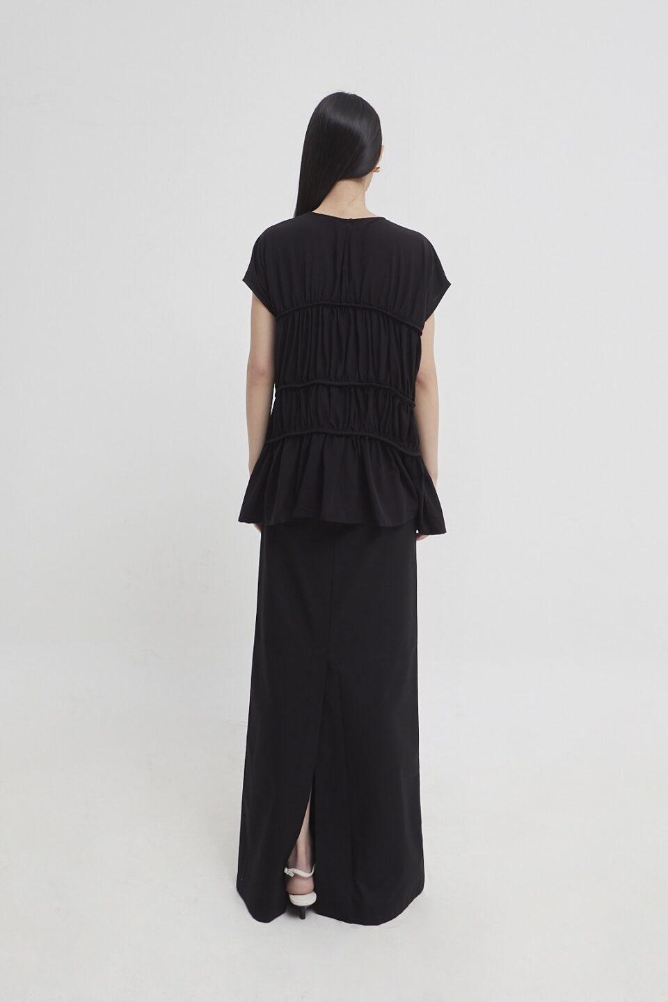 Roma ruched top black - Image 6