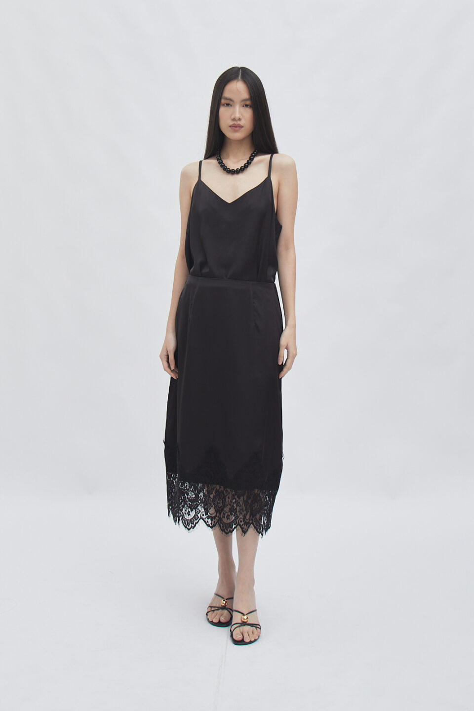Veil sateen skirt black - Image 4