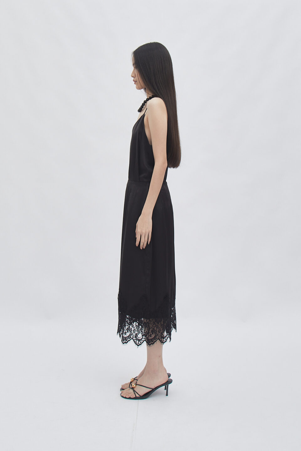Veil sateen skirt black - Image 6