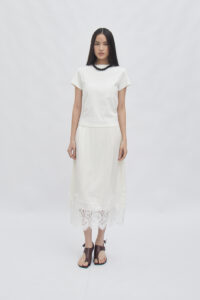 Veil sateen skirt broken white