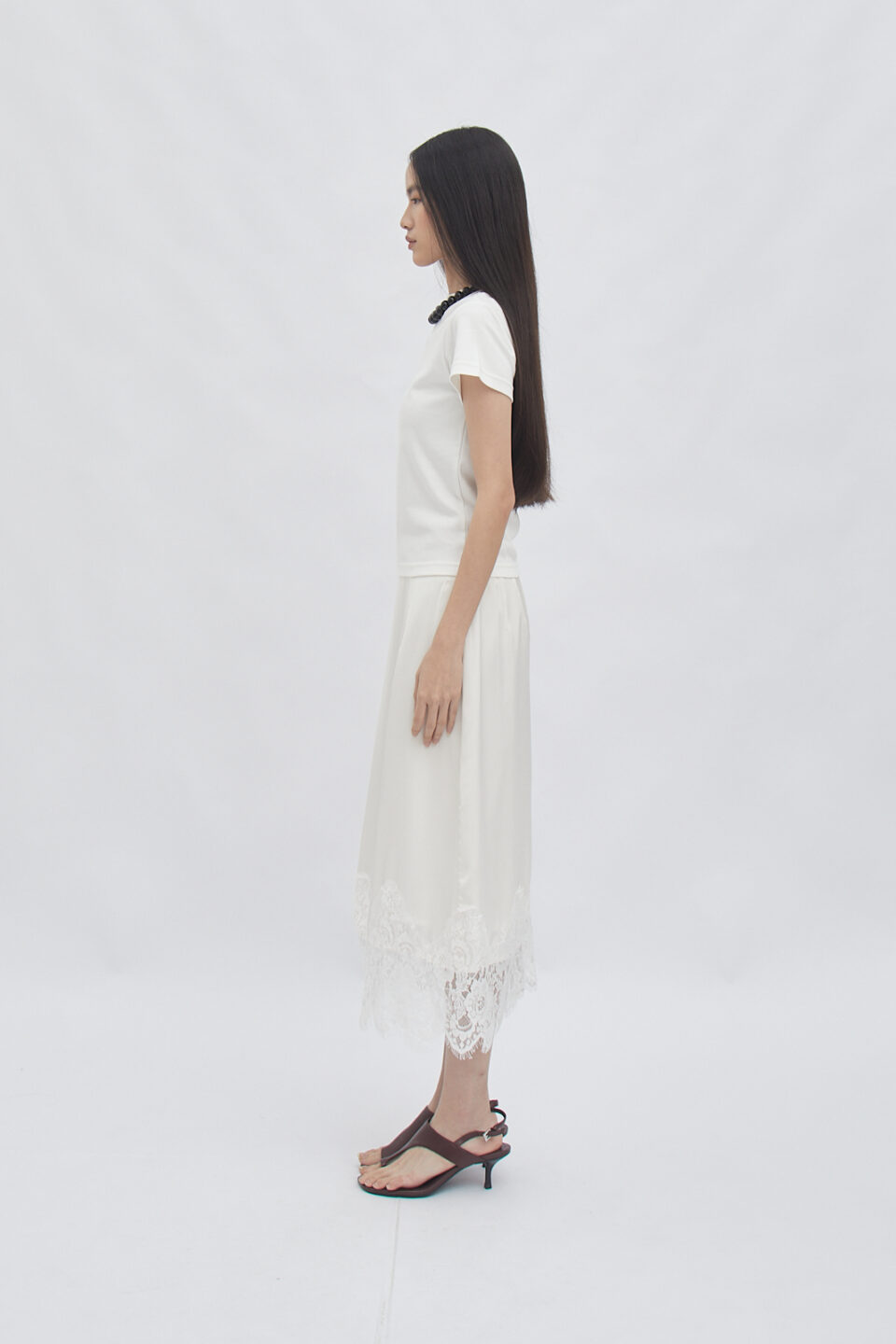 Veil sateen skirt broken white - Image 5