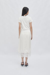 Veil sateen skirt broken white