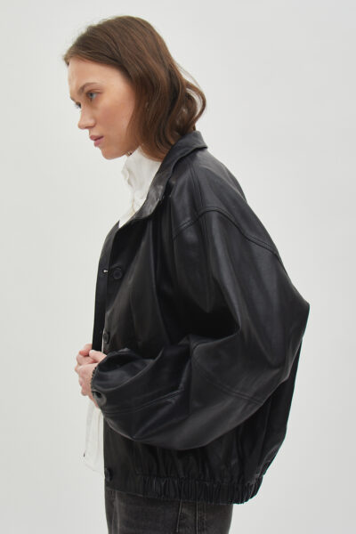 Currator Faux Leather Jacket Black