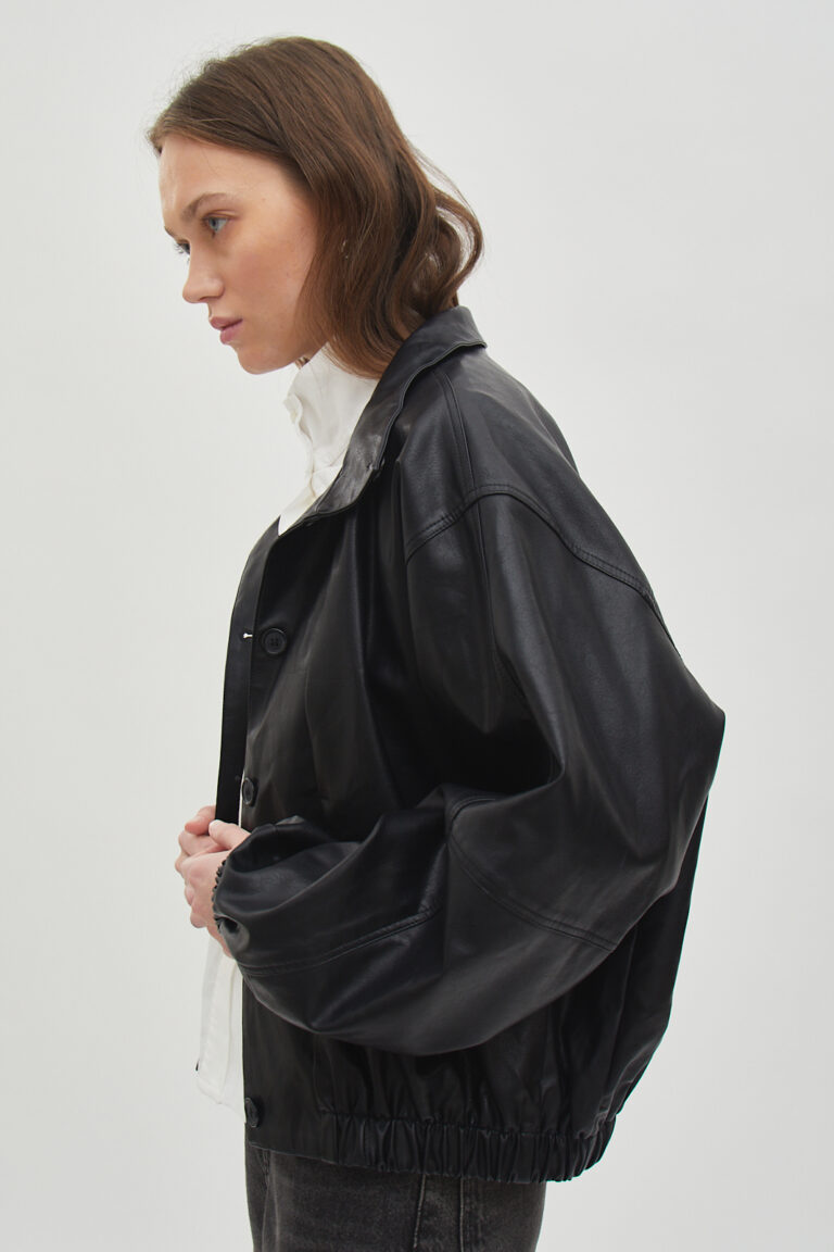 Currator Faux Leather Jacket Black