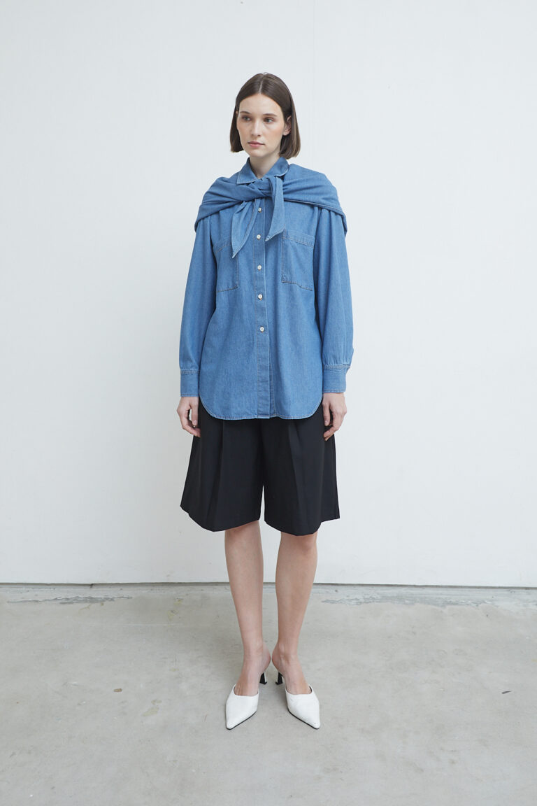Field Scarf Shirt Mid Denim