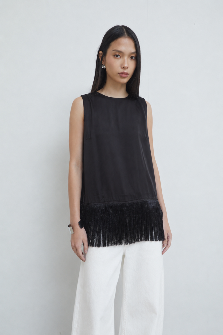 Fringe Tank Black