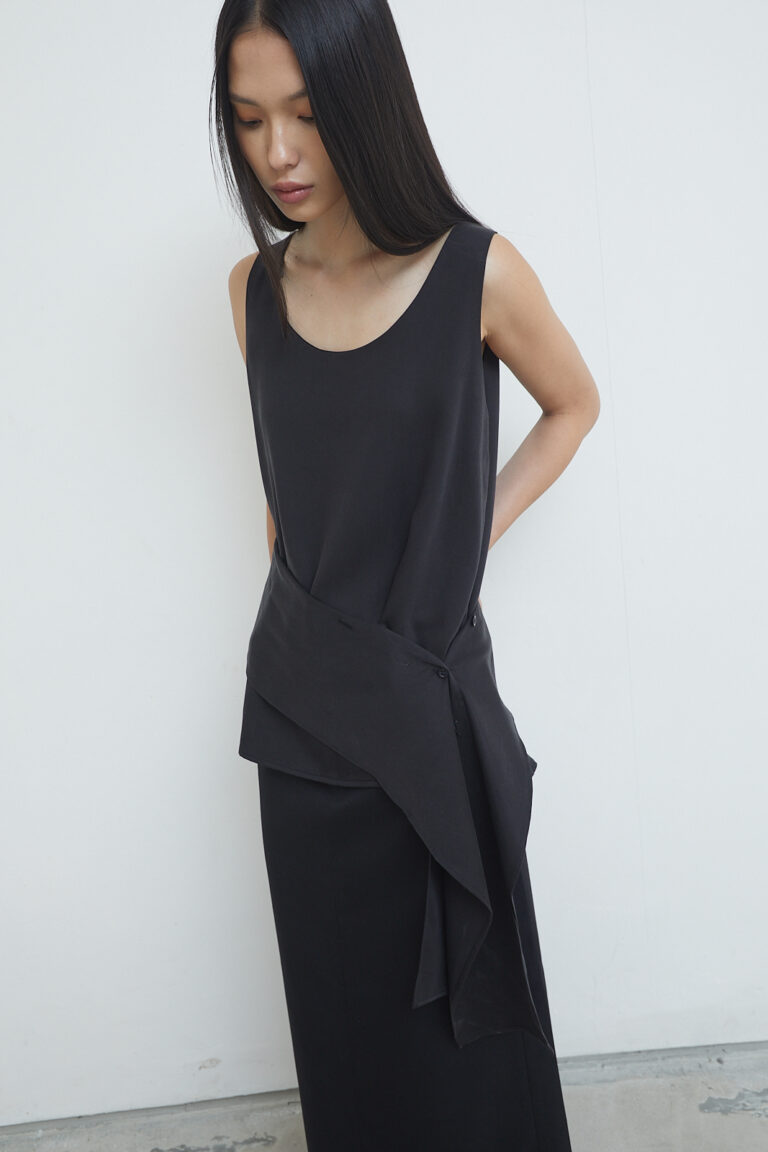 Town Cupro Tank Black