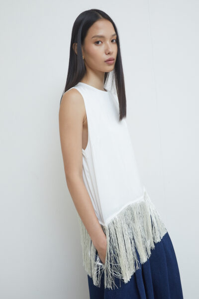 Fringe Tank White